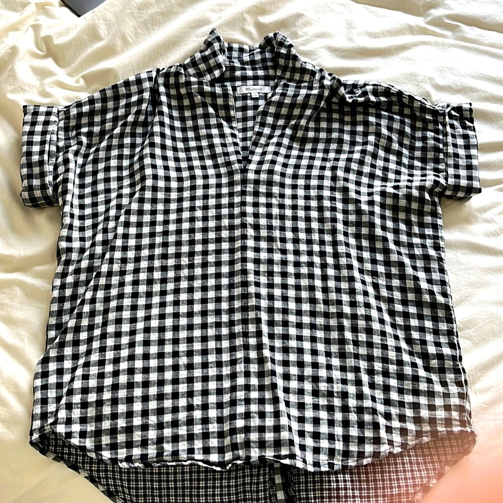 Madewell checked tunic size XS